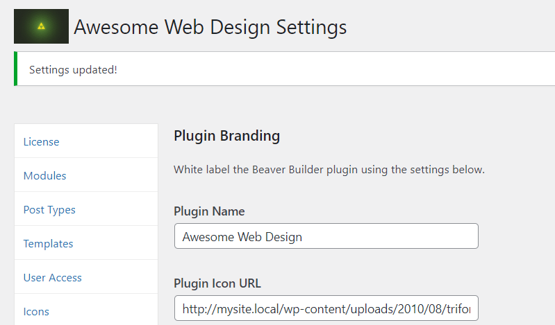 White labeling Beaver Builder plugin