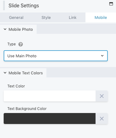 Slide mobile settings