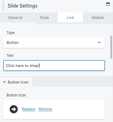 Slide link button