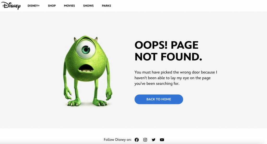 Example of custom 404 page