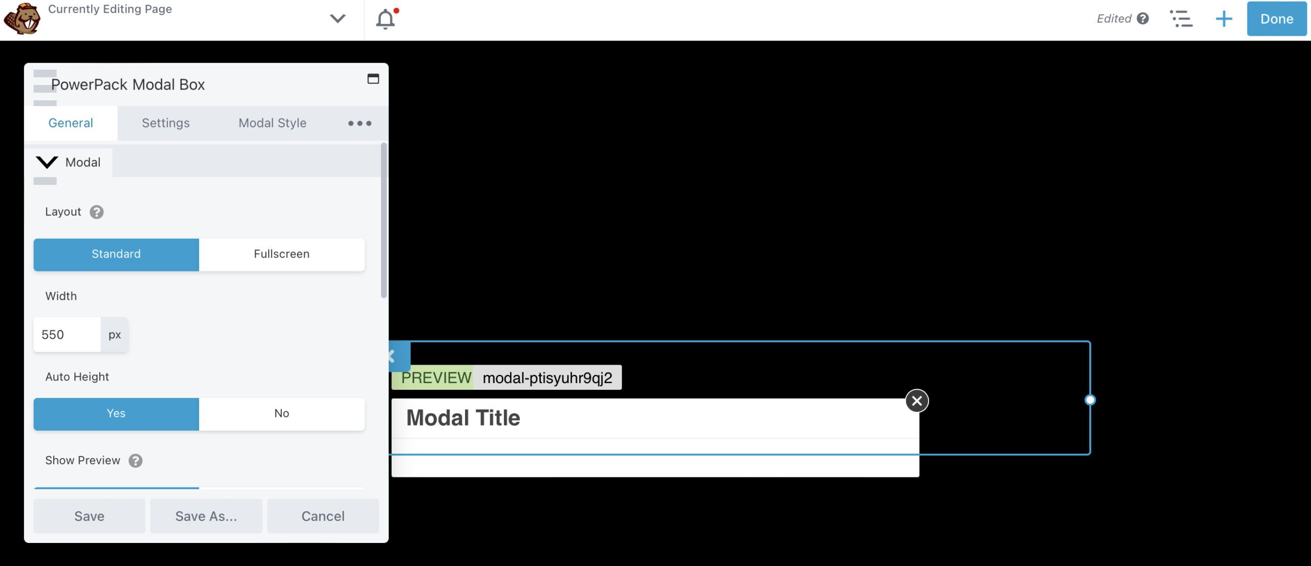 The PowerPack Modal Box in Beaver Builder