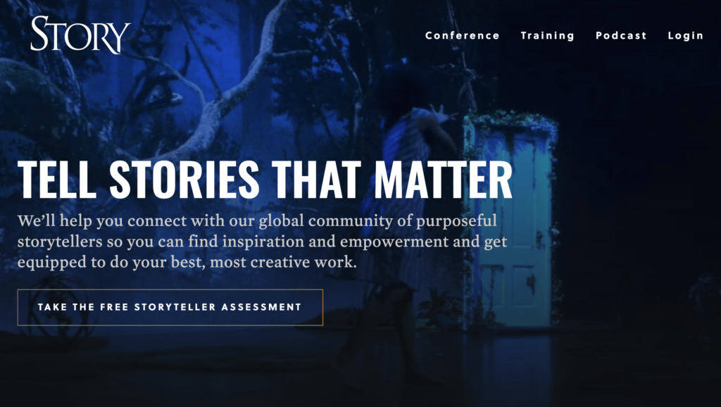 The Story Gatherings homepage built by Beaver Builder. 