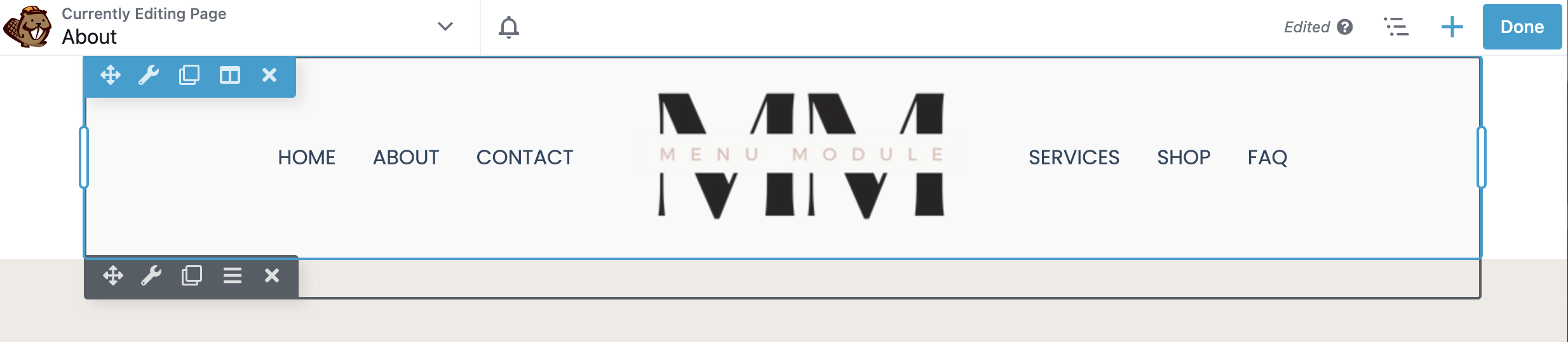 Beaver Builder menu module add logo