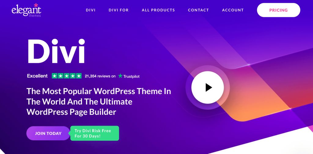 WordPress themes compatible with page builders? Divi page builder.