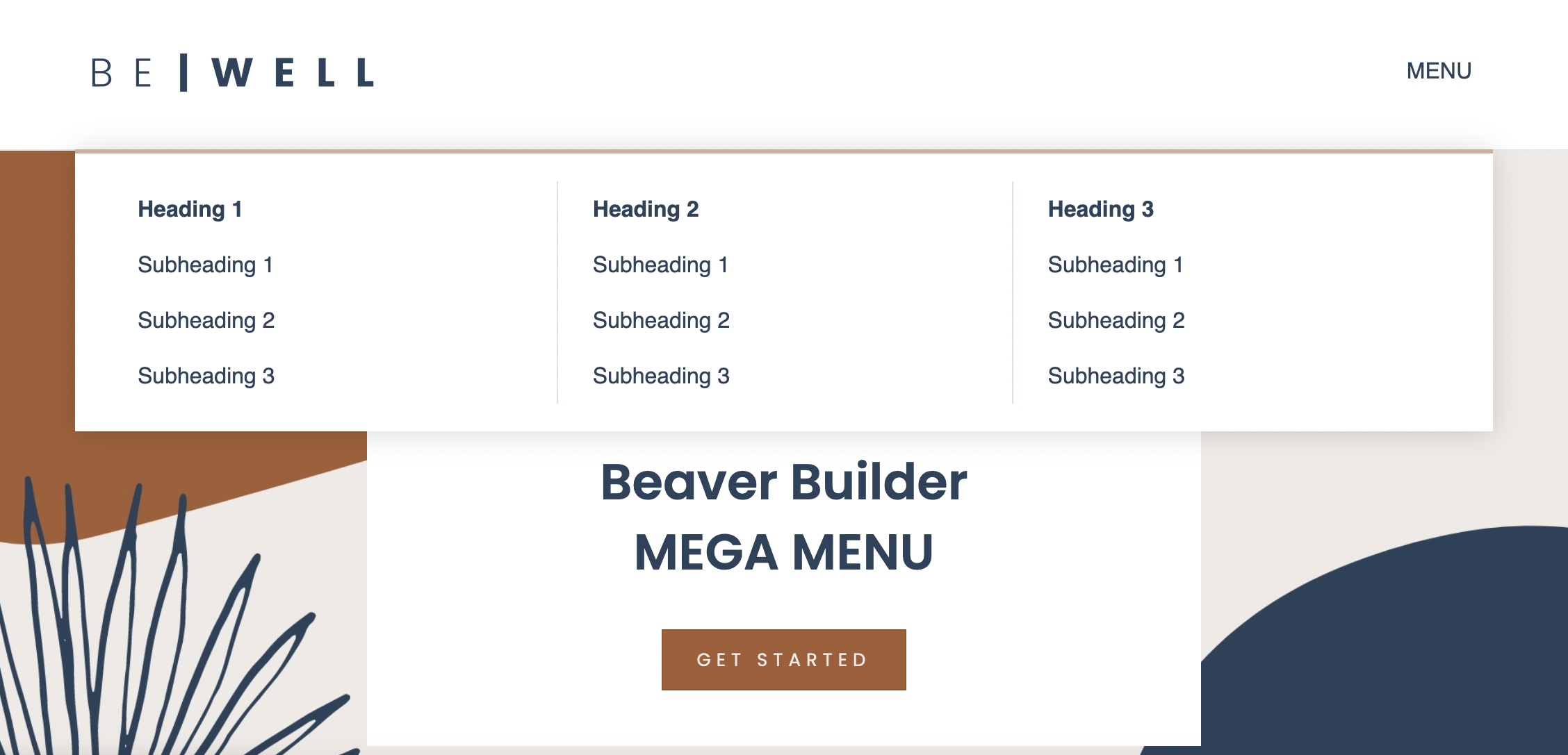 Beaver Builder theme mega menu example