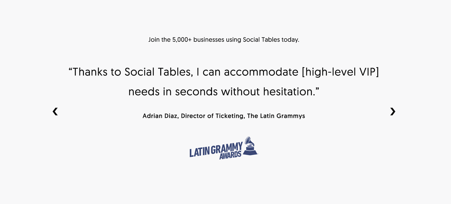 Social Tables testimonials