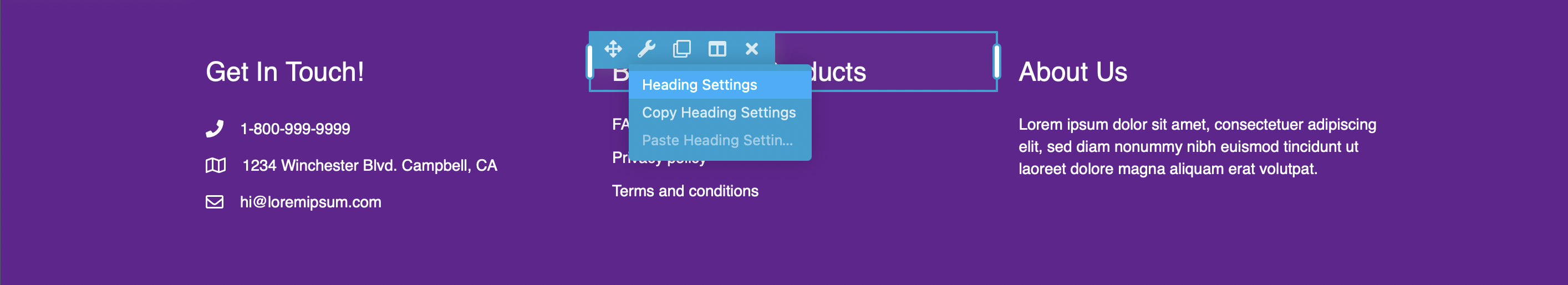 Header settings in Beaver Builder