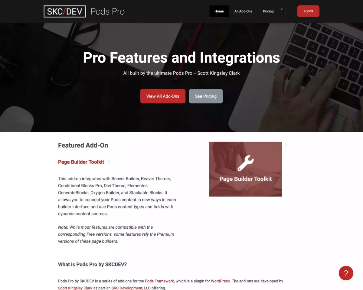 Pods Pro - Page. Builder Toolkit